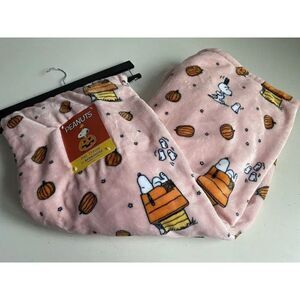 Peanuts Soft Blanket Throw Snoopy Woodstock Pumpkin Halloween Pink 50X70” NEW